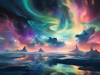 Wall Mural - Cosmic Brushstrokes