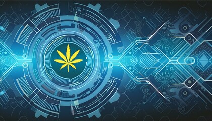 Wall Mural - intersection of technology biotechnology and cannabis cultivation innovative advancements in agricultural industry