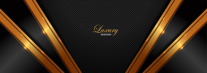 Wall Mural - black and line gold luxury gradient background, elements, perfect marketing materials, Modern frame banner website, premium Illustration.