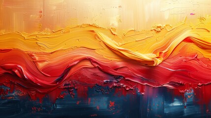 Wall Mural - Abstract colorful background. Radiant bursts of golden yellow and coral pink illuminate the canvas, casting a warm and inviting glow that envelops the viewer in a sense of comfort and tranquility.