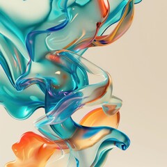  illustration splash with vibrant colors blue green and orange on a light background