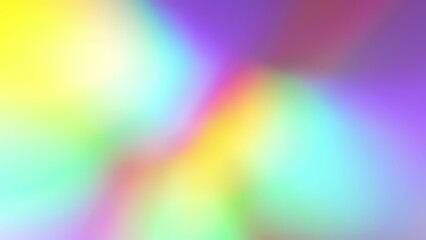 Wall Mural - Soft blurry rainbow color mix holographic iridescent gradient. Hologram glitch. Light through a prism and smoke. Abstract background