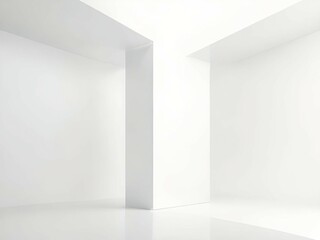 Canvas Print - white wall and floor with empty space