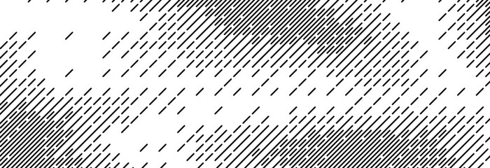 Diagonal dash line texture. Slanted dashed lines pattern background. Straight tilted interrupted stripes wallpaper. Abstract dither rasterized grunge overlay. Wide rippled vector texture