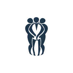 simple logo of three people standing