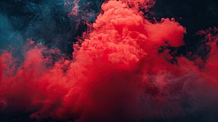 Wall Mural - Abstract red smoke on black background