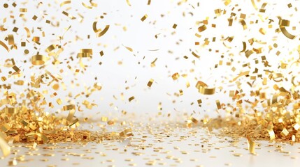 3d golden celebration of 1000 followers confetti explosion on white background 3d rendering