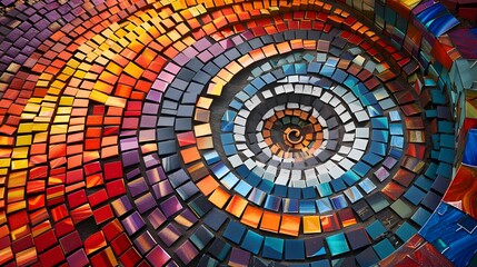 Wall Mural - a colorful design with a spiral pattern background