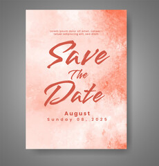 Wall Mural - Wedding invitation with abstract watercolor background
