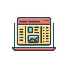 Color illustration icon for user interface