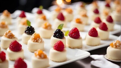 Wall Mural - Closeup finger food sweet dessert during a cocktail during a cocktail parties or events catering