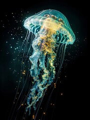 Wall Mural - A Transparent Holographic Jellyfish