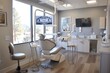 © Woraphon - A dental office with a large window and a TV mounted on the wall