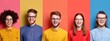 © Thipphaphone - Diverse Young Purchasing Staff Smiling and Collaborating in a Modern Color Blocked Workspace
