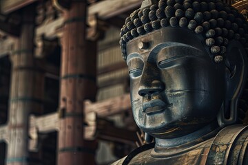 a close up of a statue of a buddha