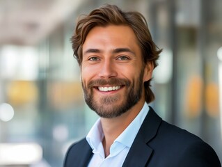 Wall Mural - A smiling man in a suit and tie.