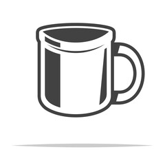 Wall Mural - Metal cup mug icon transparent vector isolated