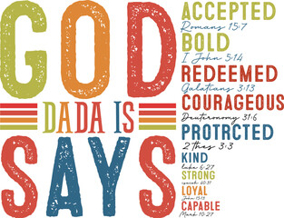 Wall Mural - 34. God Say dada  is  Svg Father’s Day Svg