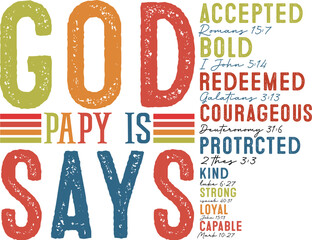 Wall Mural - 35. God Say papy  is  Svg Father’s Day Svg
