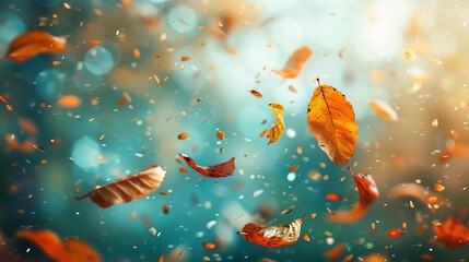 Poster - Autumn Leaves Gently Blowing