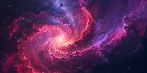 Sticker - cosmic vortex swirling nebula of vibrant hues in the depths of space