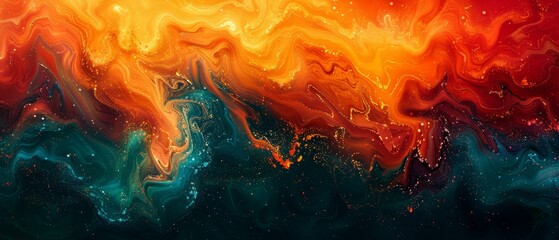 Wall Mural - Abstract colorful background. Splashes of electric lime and deep violet collide, evoking a sense of energy and intrigue, like an otherworldly aurora dancing across a starry night sky.