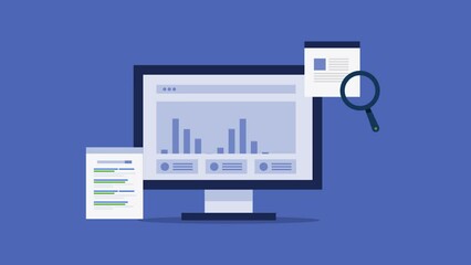 Wall Mural - keyword data research and seo ranking audit report graph on dashboard, website traffic business info