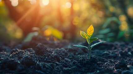 Poster - Seedling Breakthrough Symbolizing Resilience and Power of New Beginnings in Nature