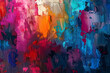 © john - abstract multicolor painting wtih grunge texture on canvas artwork mix brush stroke splash color and oil acrylic paint element modern contemporary art for wallpaper background AI