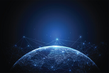 Wall Mural - global network connection. world map point and line composition concept of global business. vector i