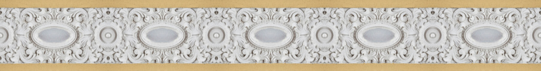 Wall Mural - Neoclassical stucco frame with floral elements - seamless pattern useful for renderings applications