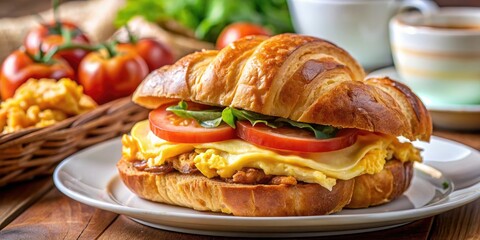 Poster - Tasty Breakfast Sandwich with Orange Juice