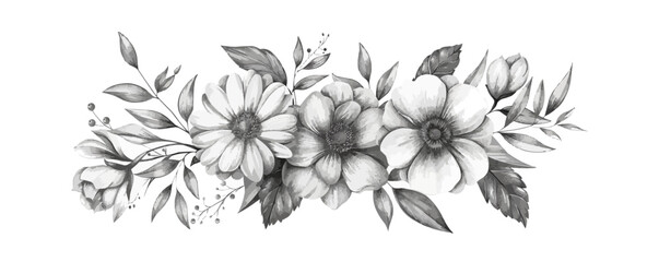 Canvas Print - Floral composition, Hand drawing. vector simple illustration