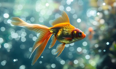  goldfish swimming, Generative AI