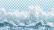 © Mark - The foam or foamed beer is isolated on a transparent background. There are bubbles in the soap froth texture, seamless border, and foamy frame. Waves on the sea and detergent foam, realistic 3D