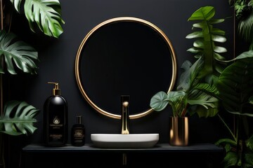 Wall Mural - a Luxury gold podium. Generate Ai