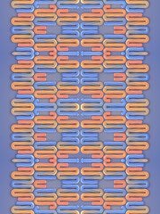 Aufkleber - 3d rendering digital illustration with a symmetrical pattern of a series of interlocking figures