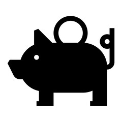 Wall Mural - Piggy Bank solid icon UI