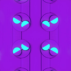 Aufkleber - Symmetrical digital illustration in which simple geometric shapes create an abstract pattern. 3d rendering