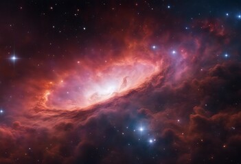 Wall Mural - Colorful space Spiral galaxy cloud nebula. Stary night cosmos. Universe science astronomy. Generative AI
