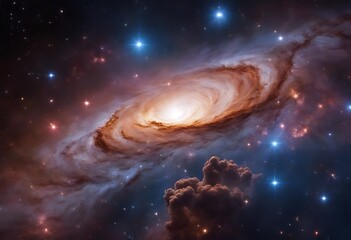Wall Mural - Colorful space Spiral galaxy cloud nebula. Stary night cosmos. Universe science astronomy. Generative AI