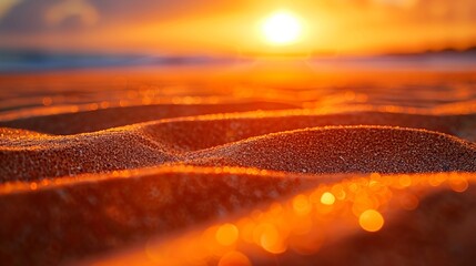 Tangerine Orange Sand Depicting a Sunrise, Inspirational and Uplifting Backgrounds for Morning Routines and Daily Inspiration