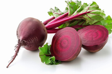 Wall Mural - Fresh beetroot on white background