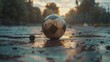 © Антон Сальников - The Conceptual Shot is a close-up of a football ball. The shot stands for starting the game, success, victory, and determination. The artistic position of the camera represents a low angle ground