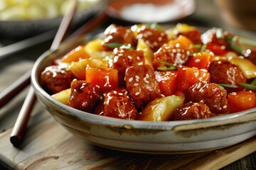 Poster - Sweet and Sour Pork with Pineapple and Vegetables