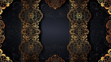 Wall Mural - Modern abstract background with black lace, greeting cards, invitations, and business cards