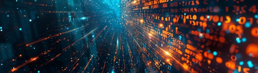 Binary Data Background with Binary Code Background. Digital Binary Data and Secure Data Concept.