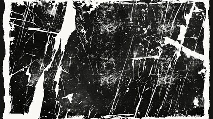 Sticker - Old distressed grunge paper texture. Ripped and crumpled pattern for vinyl album cover or poster. Rough, dirty, grainy modern mockup illustration.