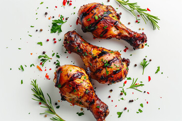 Delicious grilled chicken with rosemary and peppers