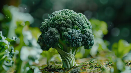 Wall Mural - Fresh green vegetable broccoli